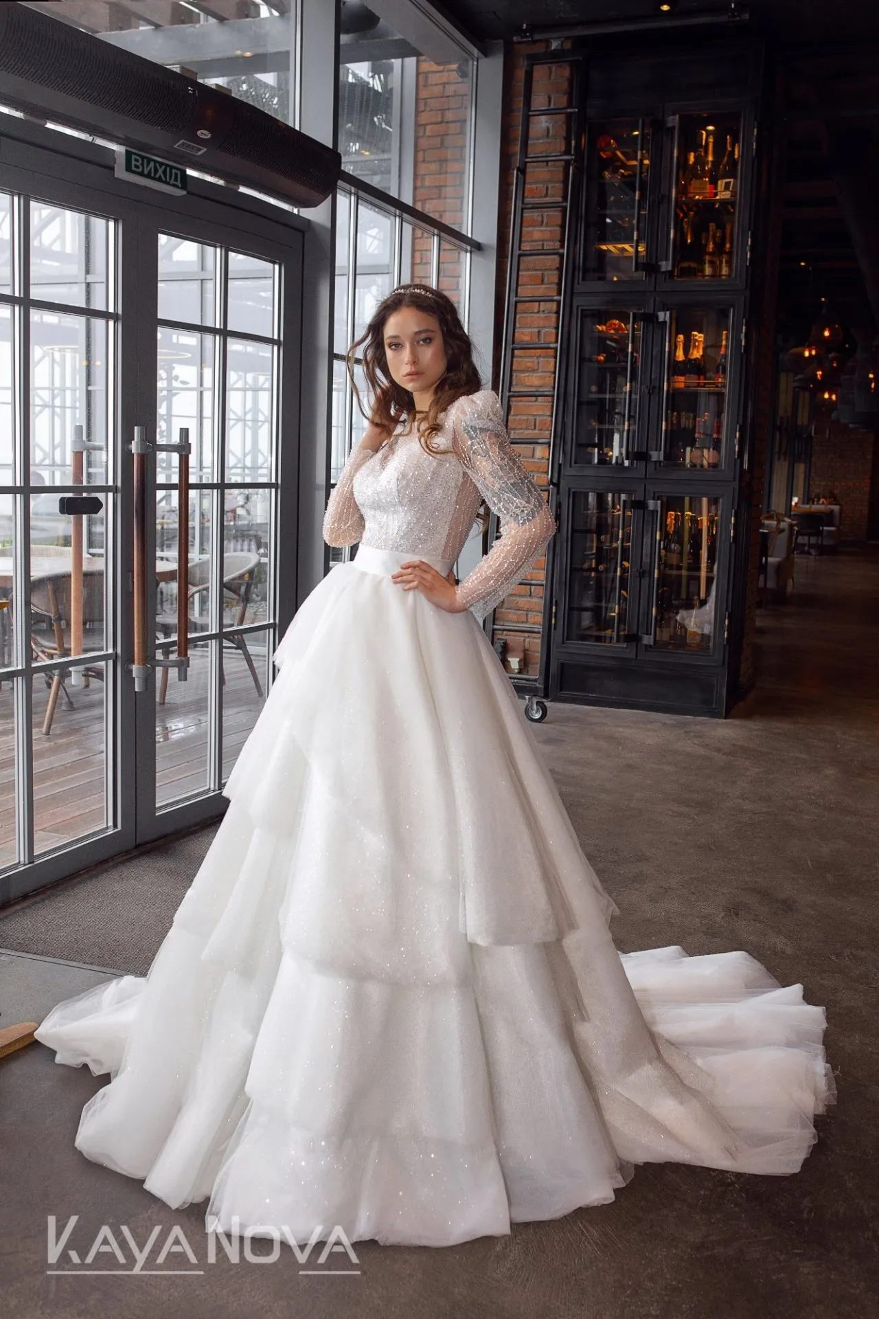 Robe De Mariée Princesse Originale Haut Manches Longues