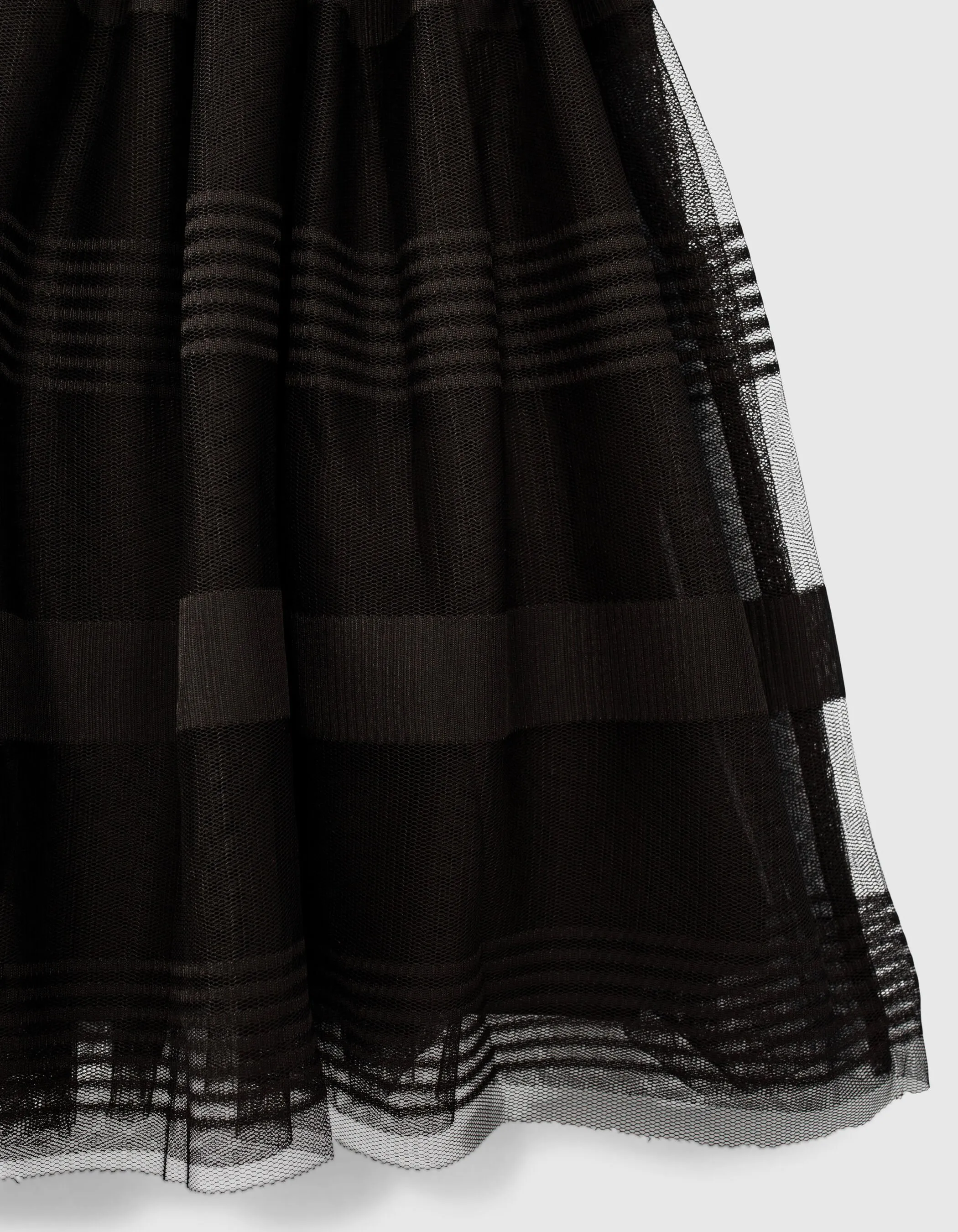 Robe noire bi-matière avec jupon tulle fille