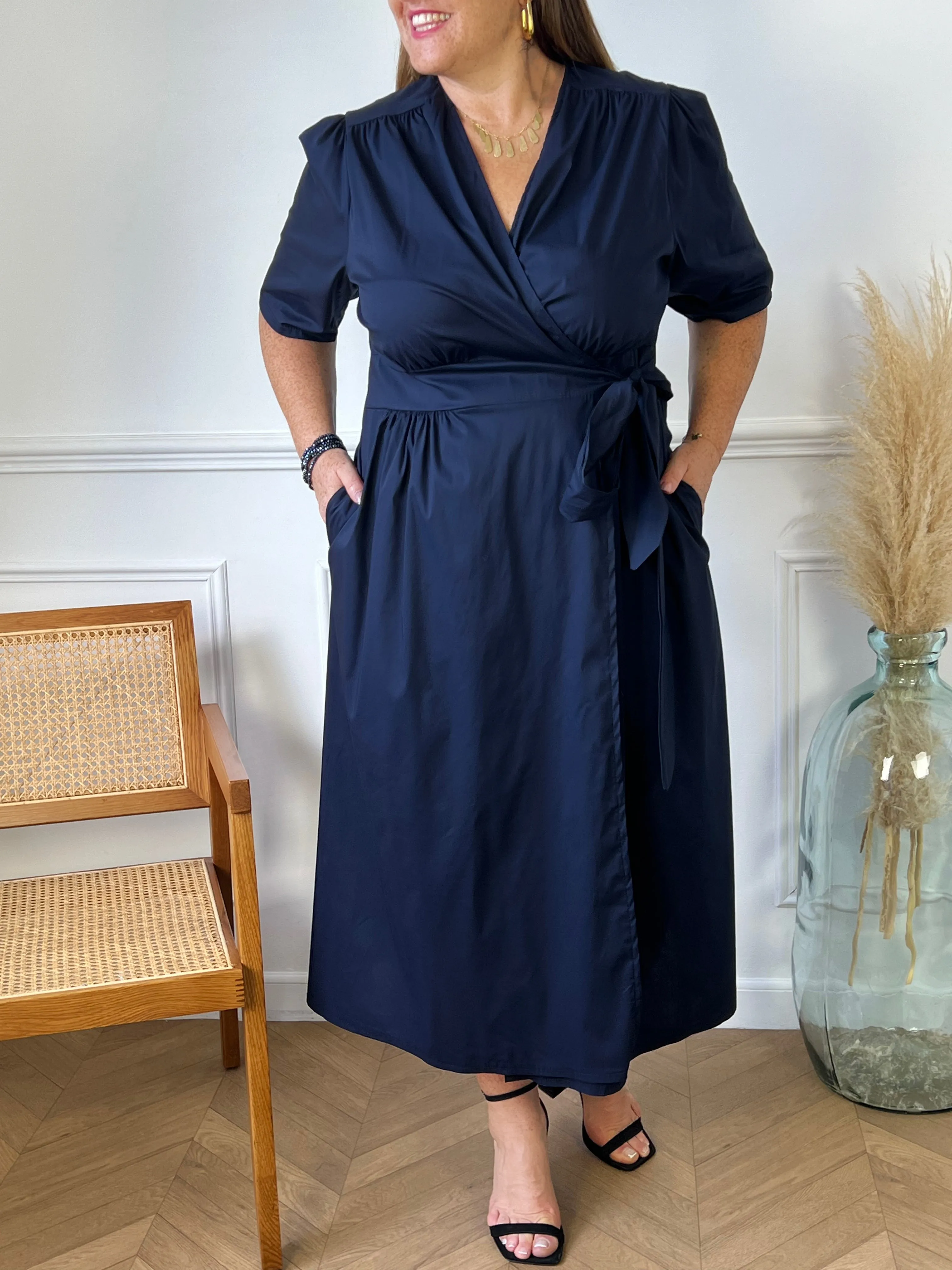 Robe portefeuille bleu : Jacynthe