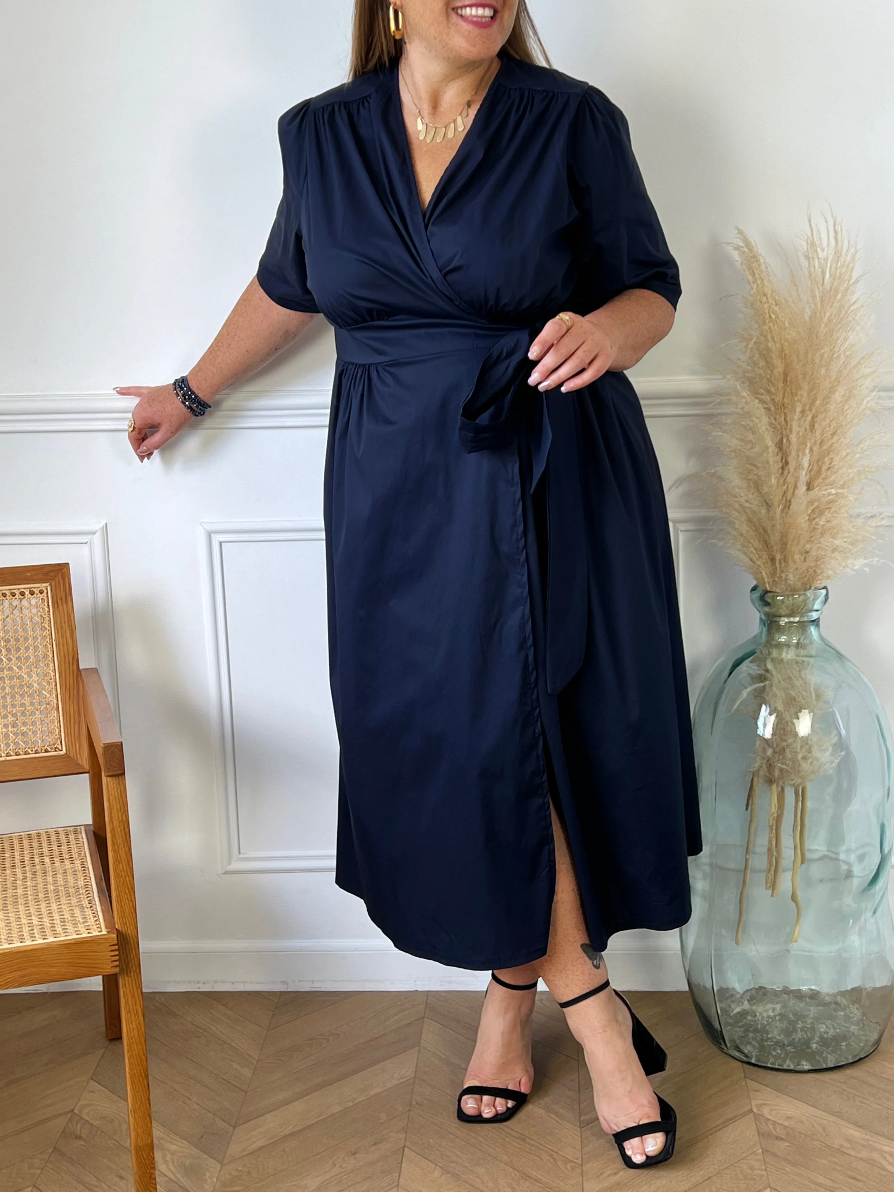 Robe portefeuille bleu : Jacynthe