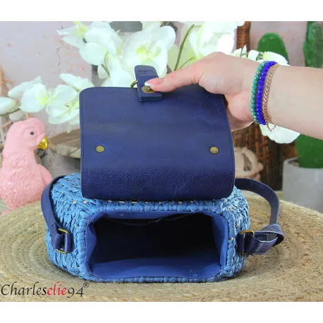 Sac a main ete paille SP50 bleu