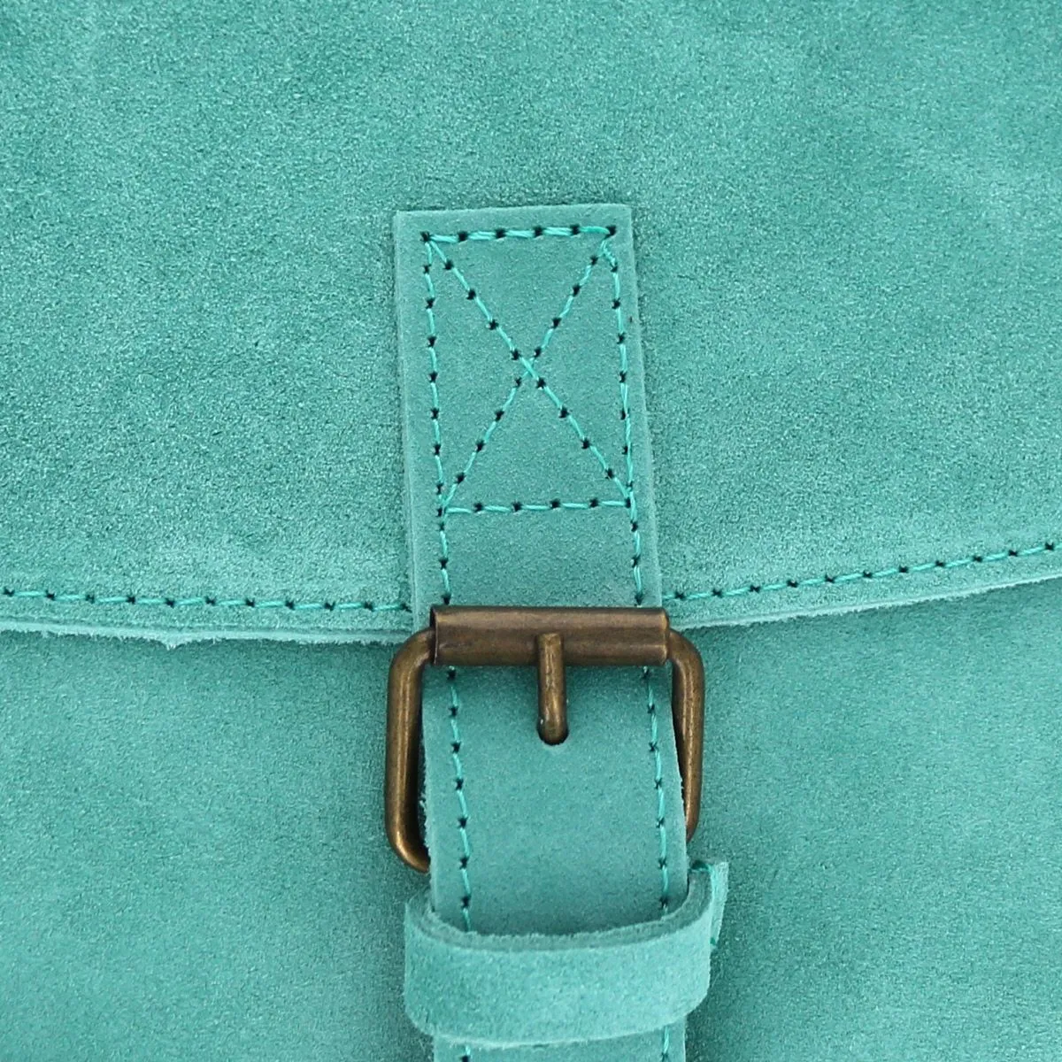 Sacoche cuir une boucle turquoise Maison Suzanne - Le petit Souk