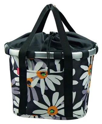 Sacoche de Guidon Klickfix Bikebasket Marguerites Noir