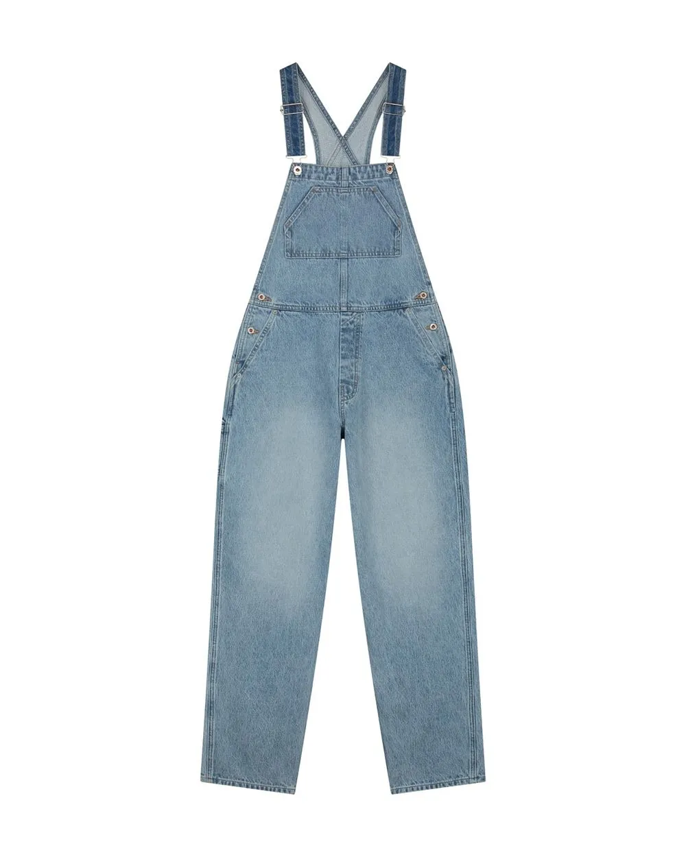 Salopette en coton bio et recyclé | bleu délavé "jonna dungaree light denim" femme