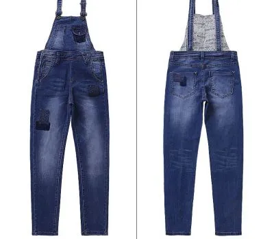 Salopette Longue en Jeans pour Femme Tendance Vintage