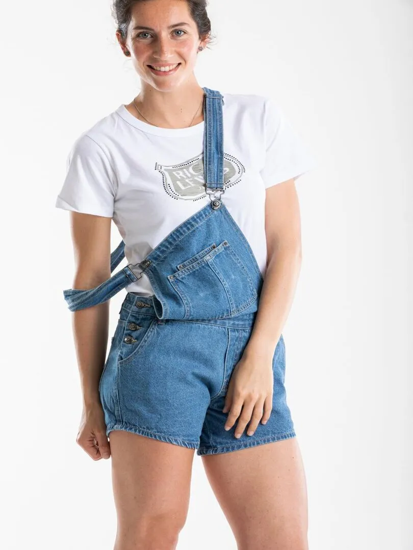 Salopette short en denim FANTINE 'Rica Lewis' - Bleu