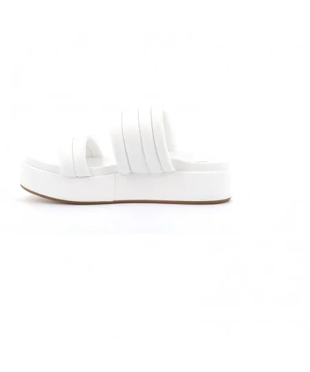 SANDALE LEA PLATEFORME CUIR BLANC