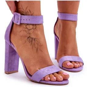 Sandales Talons Hauts Daim Violet Jacqueline