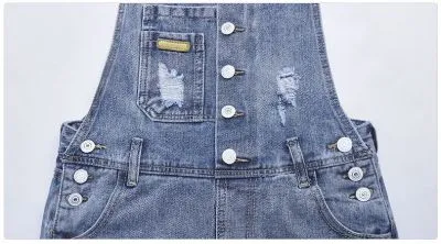 Short Salopette en Jeans pour femme Courte et Montante