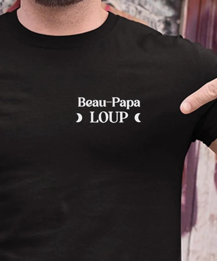 T-Shirt Beau-Papa Loup lune coeur Pour homme