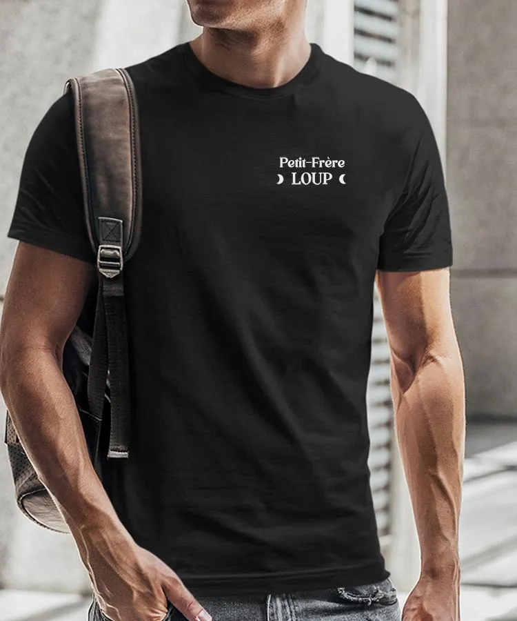 T-Shirt Petit-Frère Loup lune coeur Pour homme