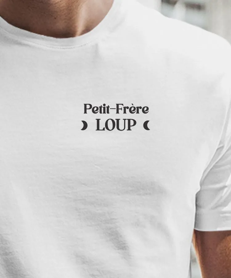 T-Shirt Petit-Frère Loup lune coeur Pour homme