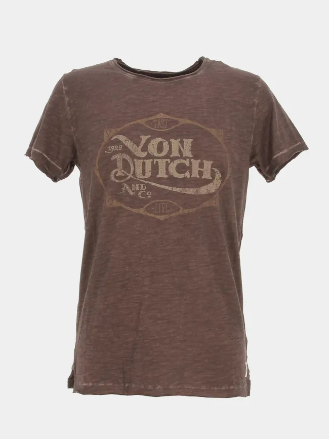 T-shirt tee retro marron - Von Dutch | wimod