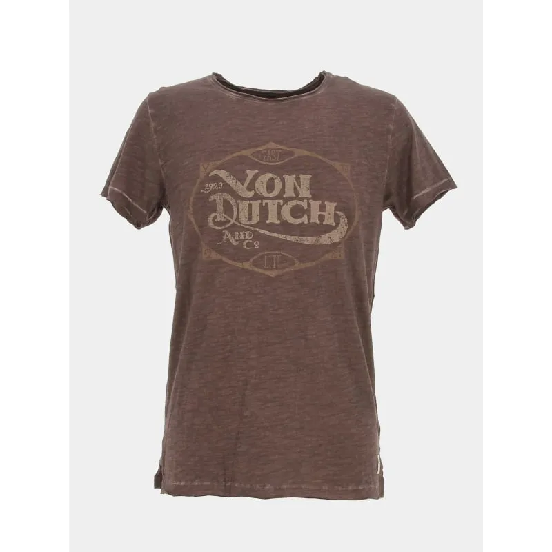 T-shirt tee retro marron - Von Dutch | wimod