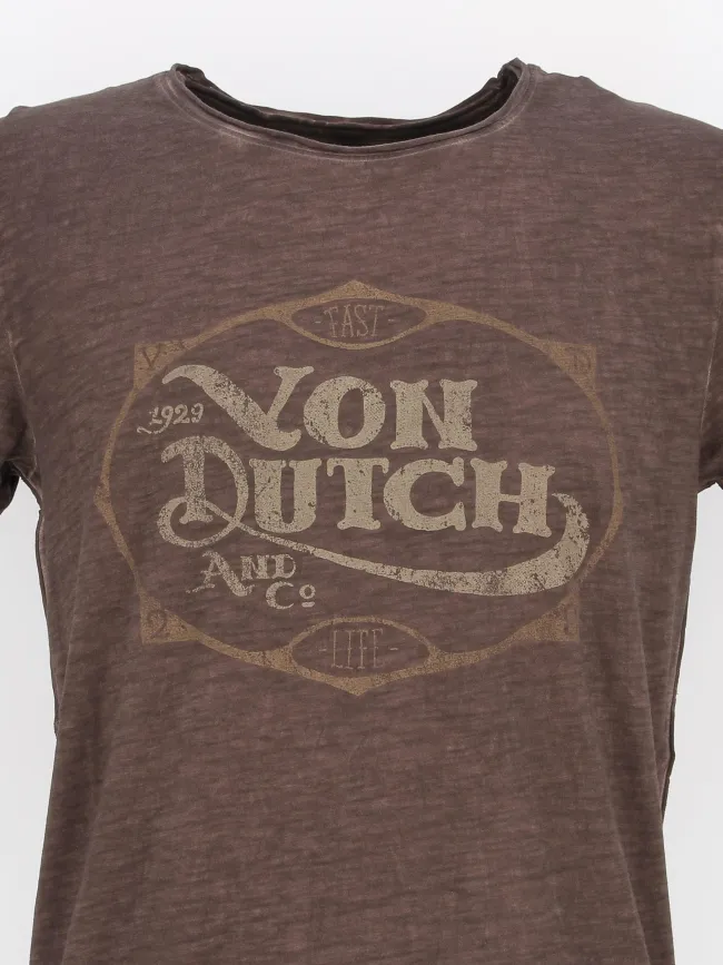 T-shirt tee retro marron - Von Dutch | wimod