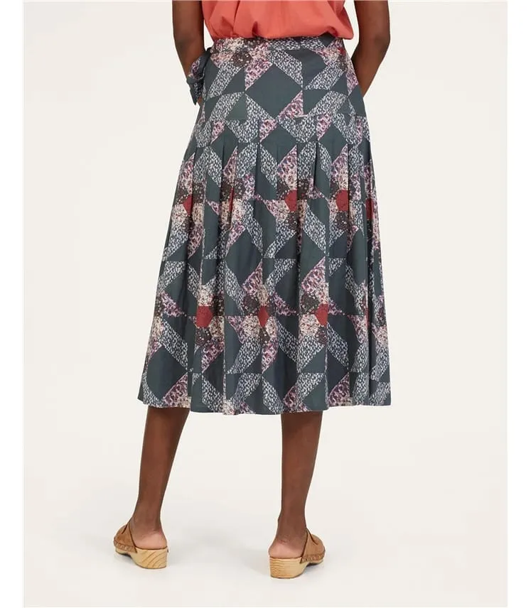 Tarni Hemp Patchwork Midi Skirt