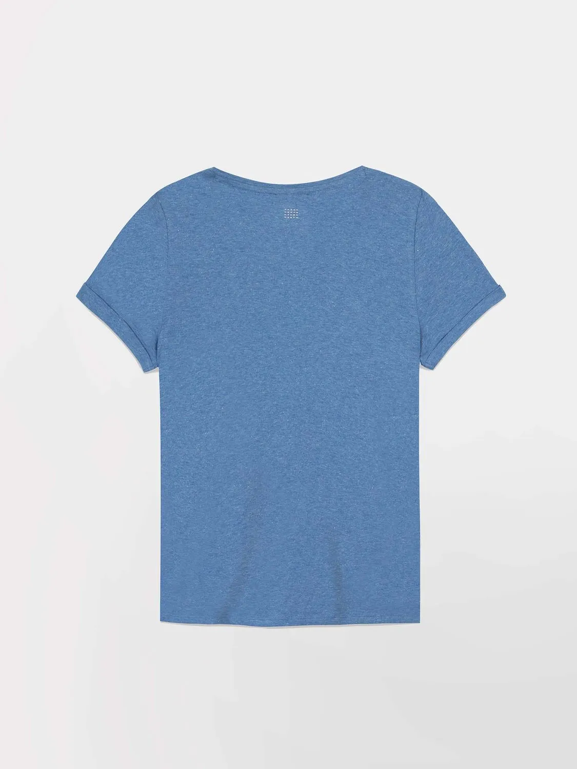 Tee-Shirt Femme Col V Jersey Coton Bleu tbs