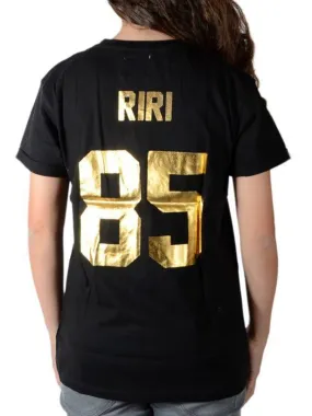 Tee Shirt Little Eleven Paris Riri SS Mixte Garçon  Fille  Noir - Noir