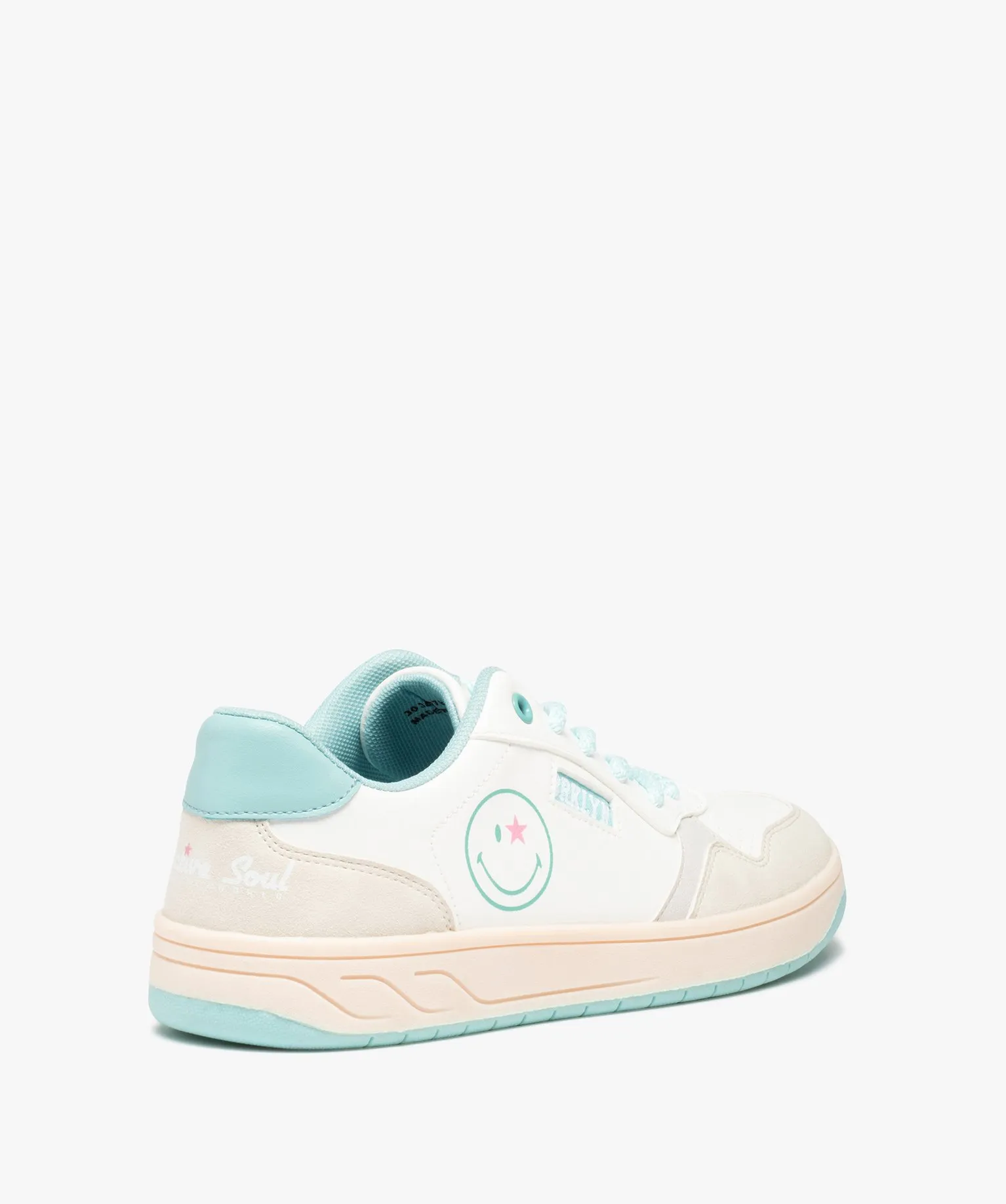 tennis femme style retro a lacets ¨C smiley world blanc baskets et tennis