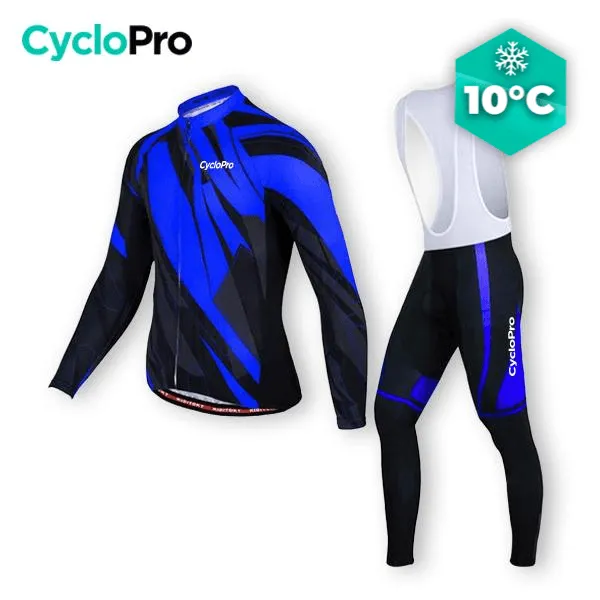 TENUE CYCLISTE AUTOMNE BLEUE - ABSTRACT+