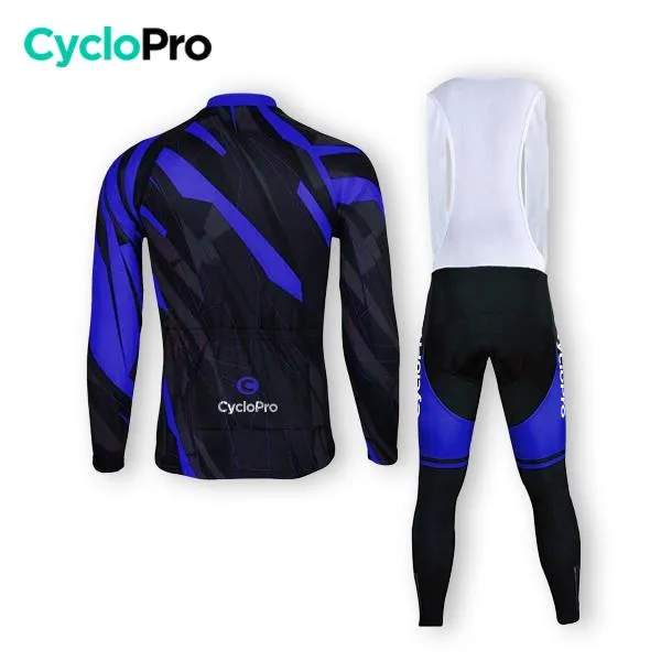 TENUE CYCLISTE AUTOMNE BLEUE - ABSTRACT+