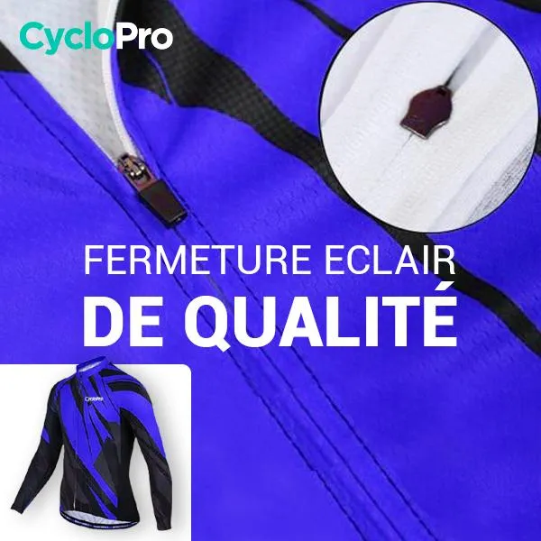 TENUE CYCLISTE AUTOMNE BLEUE - ABSTRACT+