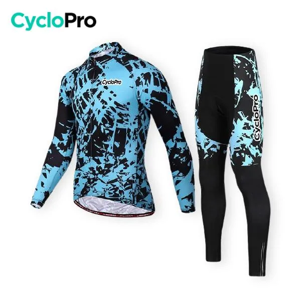 TENUE CYCLISTE AUTOMNE BLEUE - SPLASH+