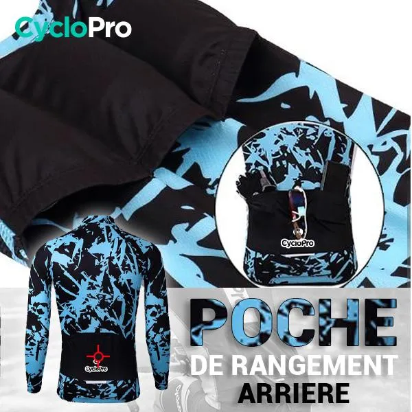 TENUE CYCLISTE AUTOMNE BLEUE - SPLASH+