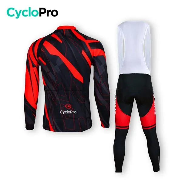 TENUE CYCLISTE AUTOMNE ROUGE - ABSTRACT+