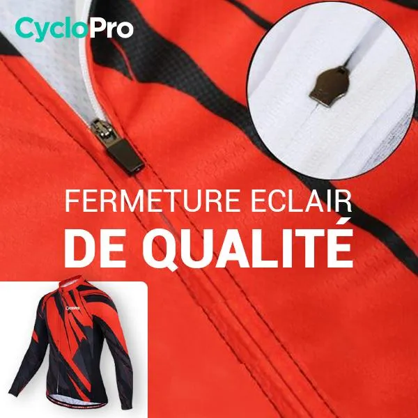 TENUE CYCLISTE AUTOMNE ROUGE - ABSTRACT+