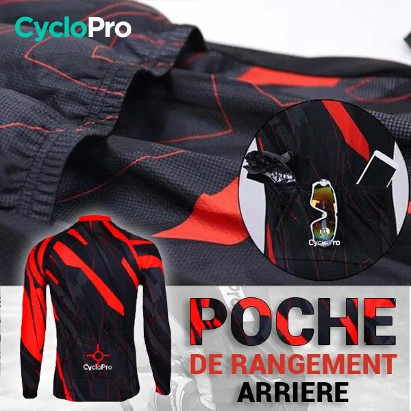 TENUE CYCLISTE AUTOMNE ROUGE - ABSTRACT+