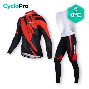 TENUE CYCLISTE HIVER ROUGE - ABSTRACT+