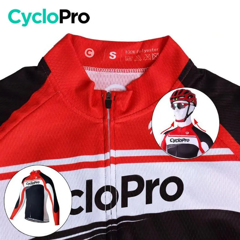 Tenue cycliste hiver rouge - Racing+