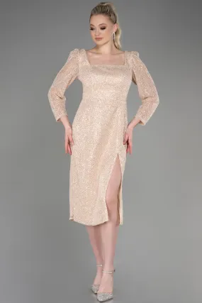 Tenue de Soirée Midi Squameuse Beige ABK1936