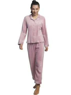 Tenue détente et intérieur pyjama pantalon chemise Polar Soft - Rose