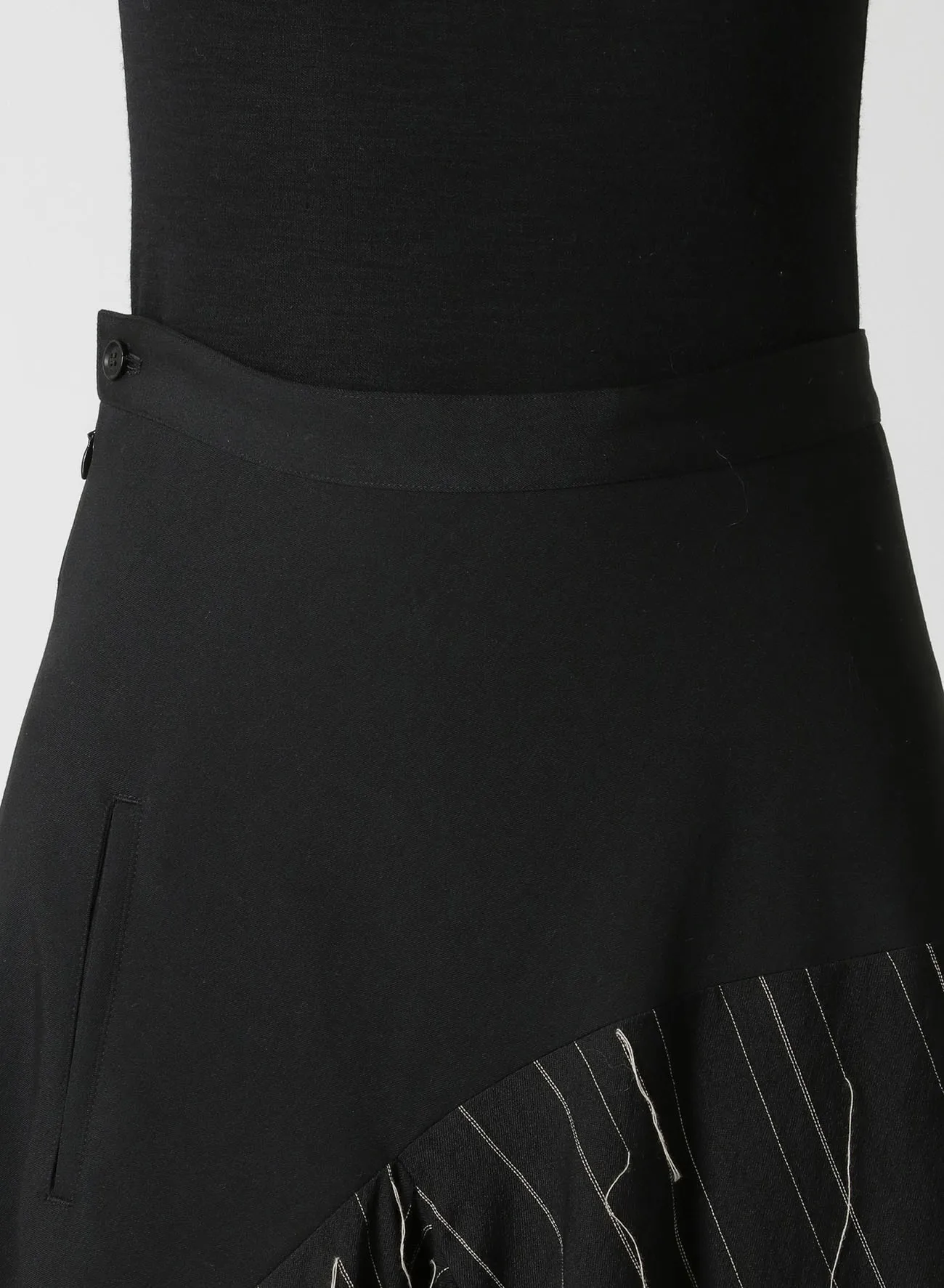 WOOL ASYMMETRIC FLARED SKIRT