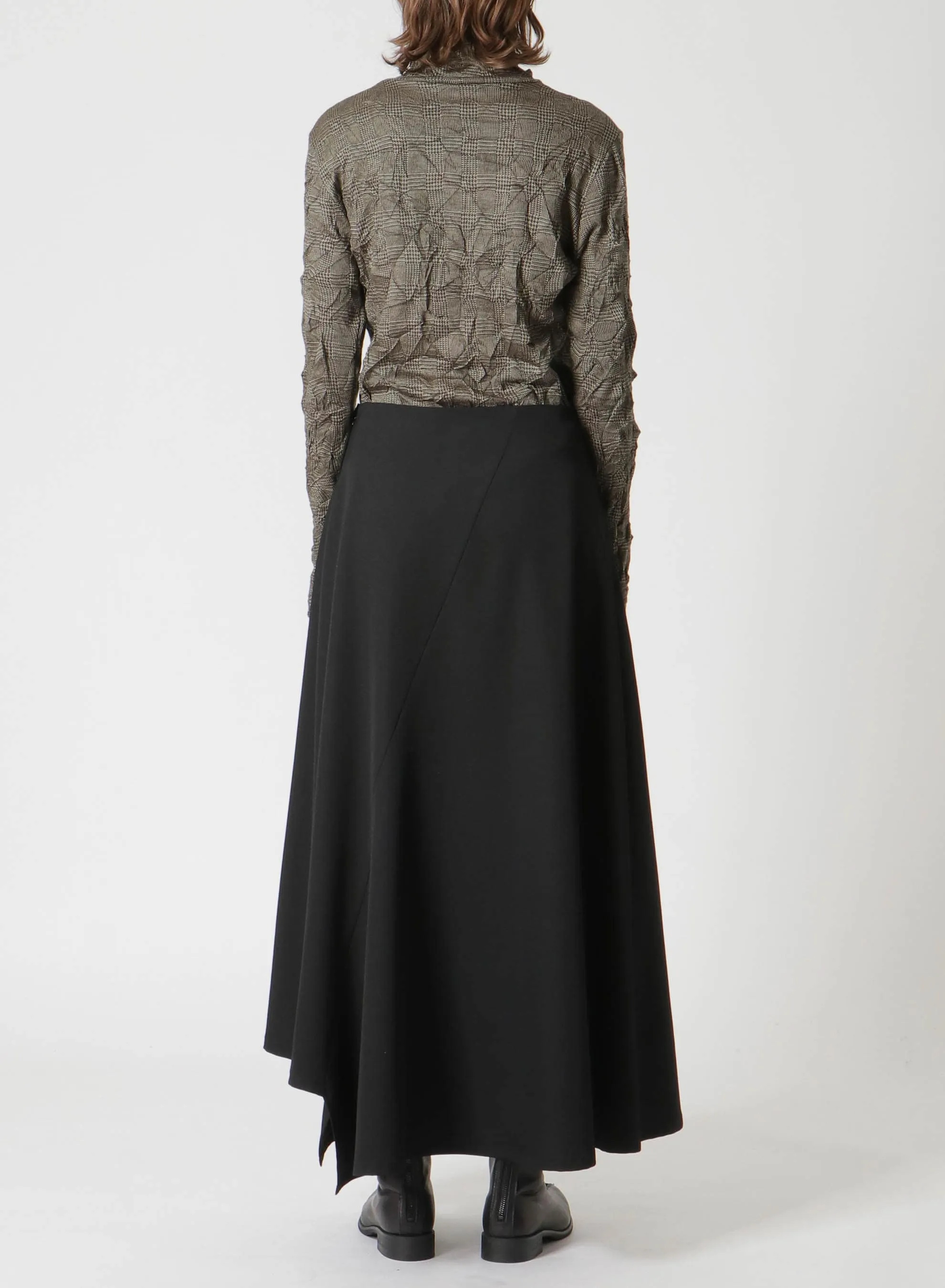 WOOL GABARDINE ASYMMETRIC SKIRT