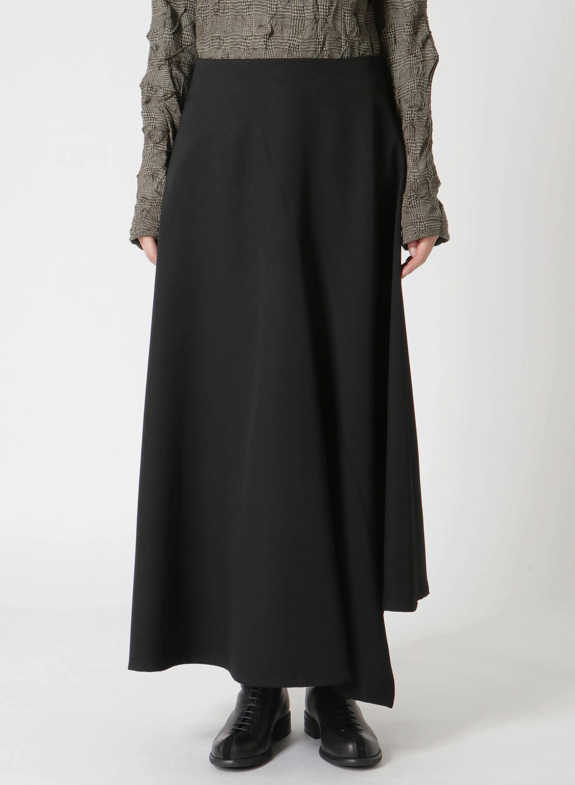 WOOL GABARDINE ASYMMETRIC SKIRT