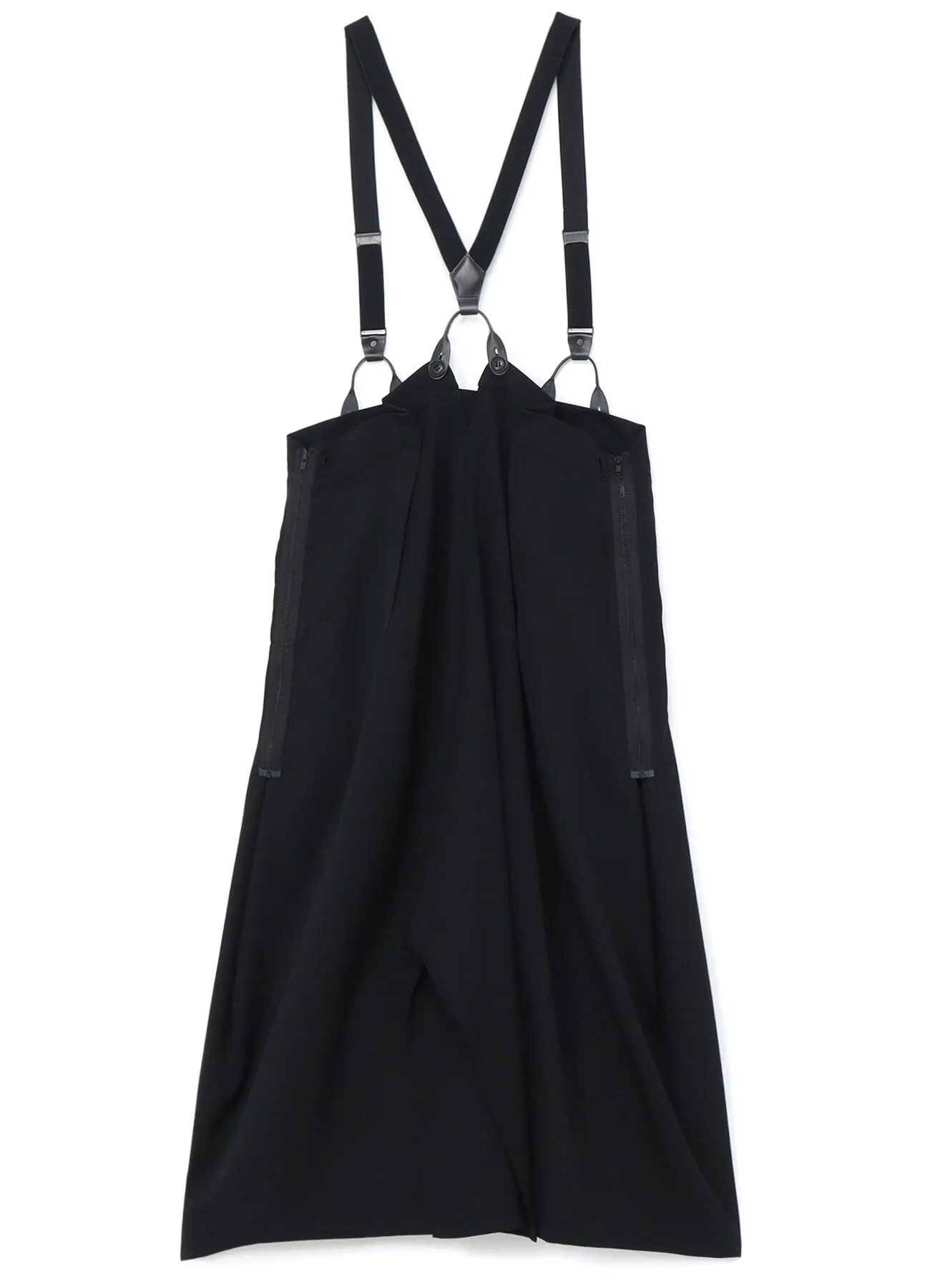 WOOL/GABARDINE SUSPENDER SKIRT