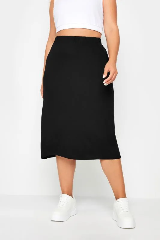 YOURS Curve Black Midi Tube Skirt