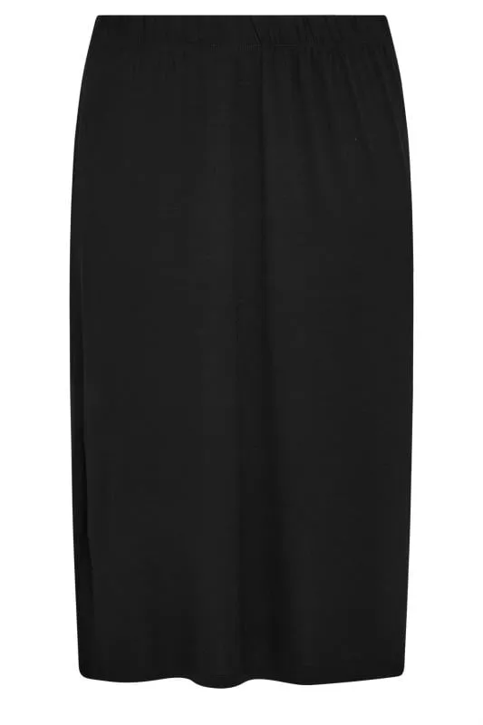 YOURS Curve Black Midi Tube Skirt