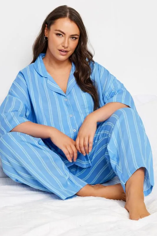 YOURS - Ensemble de Pyjama Bleu Design Rayures